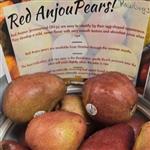 Red Pears with sign